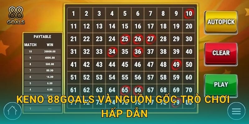 Keno 88goals và nguồn gốc trò chơi hấp dẫn